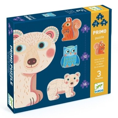 DJECO 3 dėlionių rinkinys – Miške