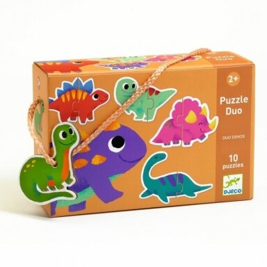 DJECO Duo dėlionė - Dinozaurai (20 vnt.)