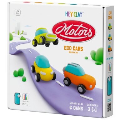 HEY CLAY modelinas ekologiški automobiliai su ratukais