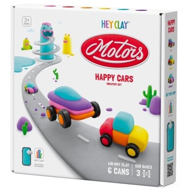 HEY CLAY modelinas Laimingi automobiliai su ratukais