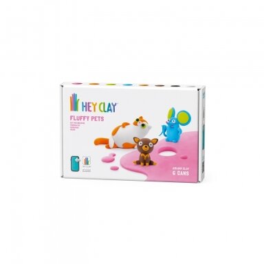 HEY CLAY modelino rinkinys Pūkuoti gyvūnai