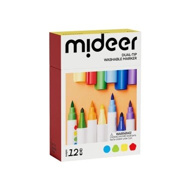 Mideer DVIPUSIAI NUPLAUNAMI MARKERIAI - 12 SPALVŲ