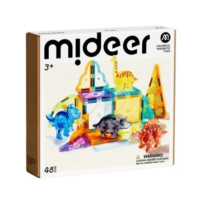 Mideer Magnetinis Konstruktorius – Dinozaurai – 48 Dalių