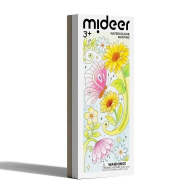 Mideer SPALVINIMO AKVARELE KNYGELĖ DRUGELIAI IR GĖLĖS