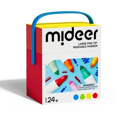 Mideer VIENPUSIAI NUPLAUNAMI FLOMASTERIAI - 24 SPALVOS