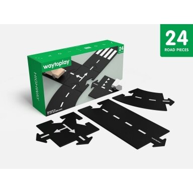 Waytoplay Highway - Large Road Set (24 dalys)